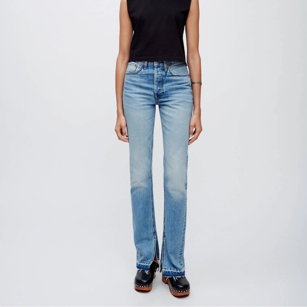 NWT Re/Done 70s High Rise Skinny Boot in Opal Indigo